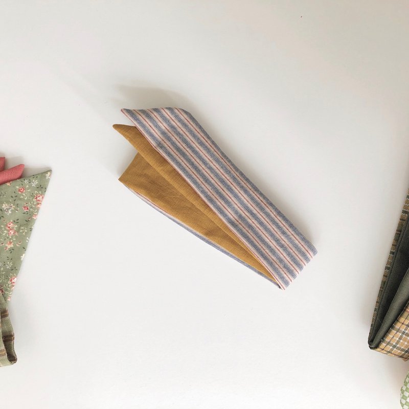 岛森家 / 铝线发带 / 樱桃蓝纹奶酪蛋糕 - 发饰 - 棉．麻 橘色