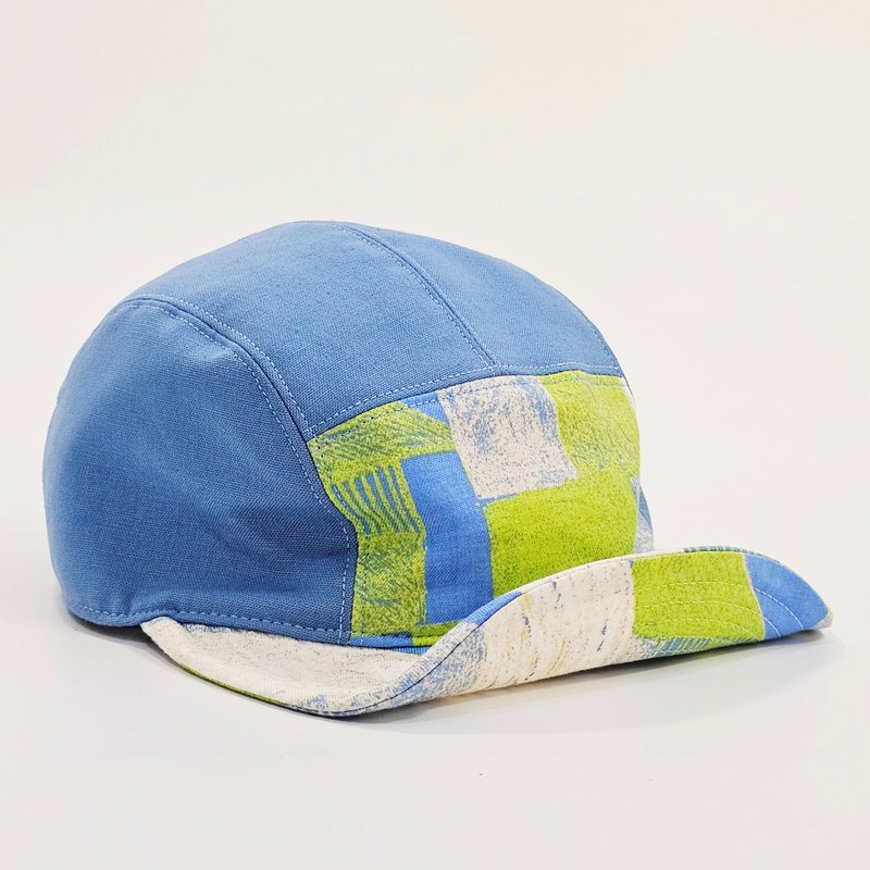 【HiGh MaLi】日系五分帽 | 可爱蓝+鲜绿几何  #双十一#双11#双11 - 帽子 - 棉．麻 多色