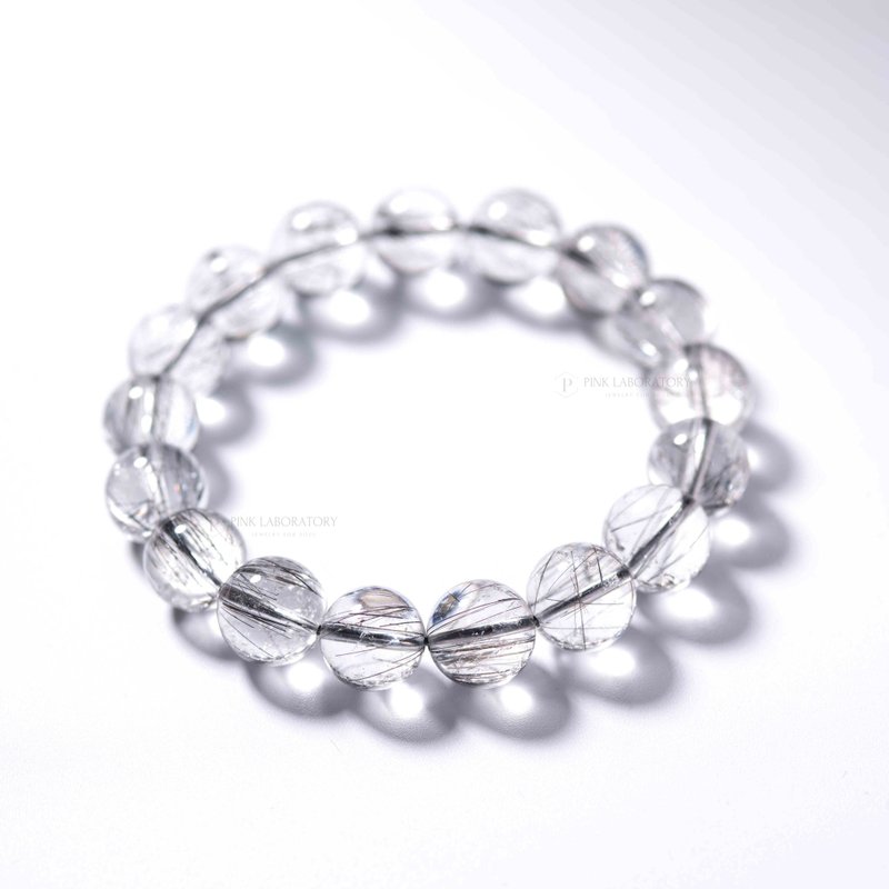 黑发晶5A细发透体手链 | 辟邪防小人 | 天然水晶手链礼物| 4 月新 - 手链/手环 - 水晶 黑色