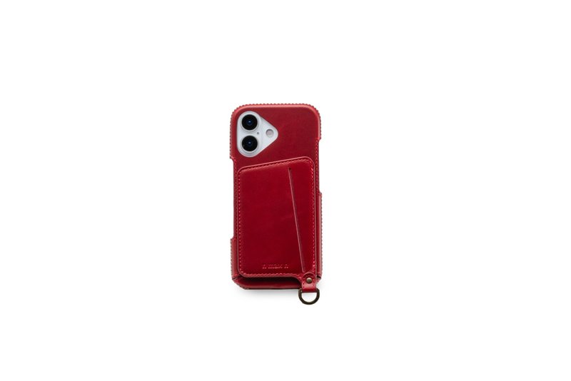 iPhone 17 经典系列-磁吸站立卡袋手机皮套-辣椒红 - 手机壳/手机套 - 真皮 红色