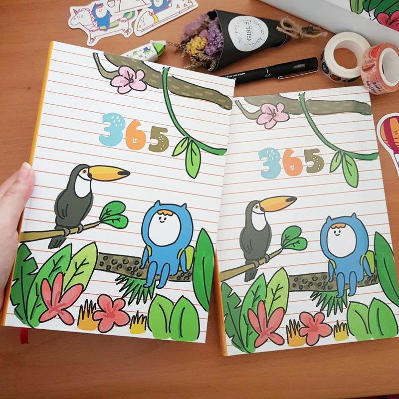 Ning's-手帐年历本(无时效)+月份贴纸#3(黄色) - 笔记本/手帐 - 纸 