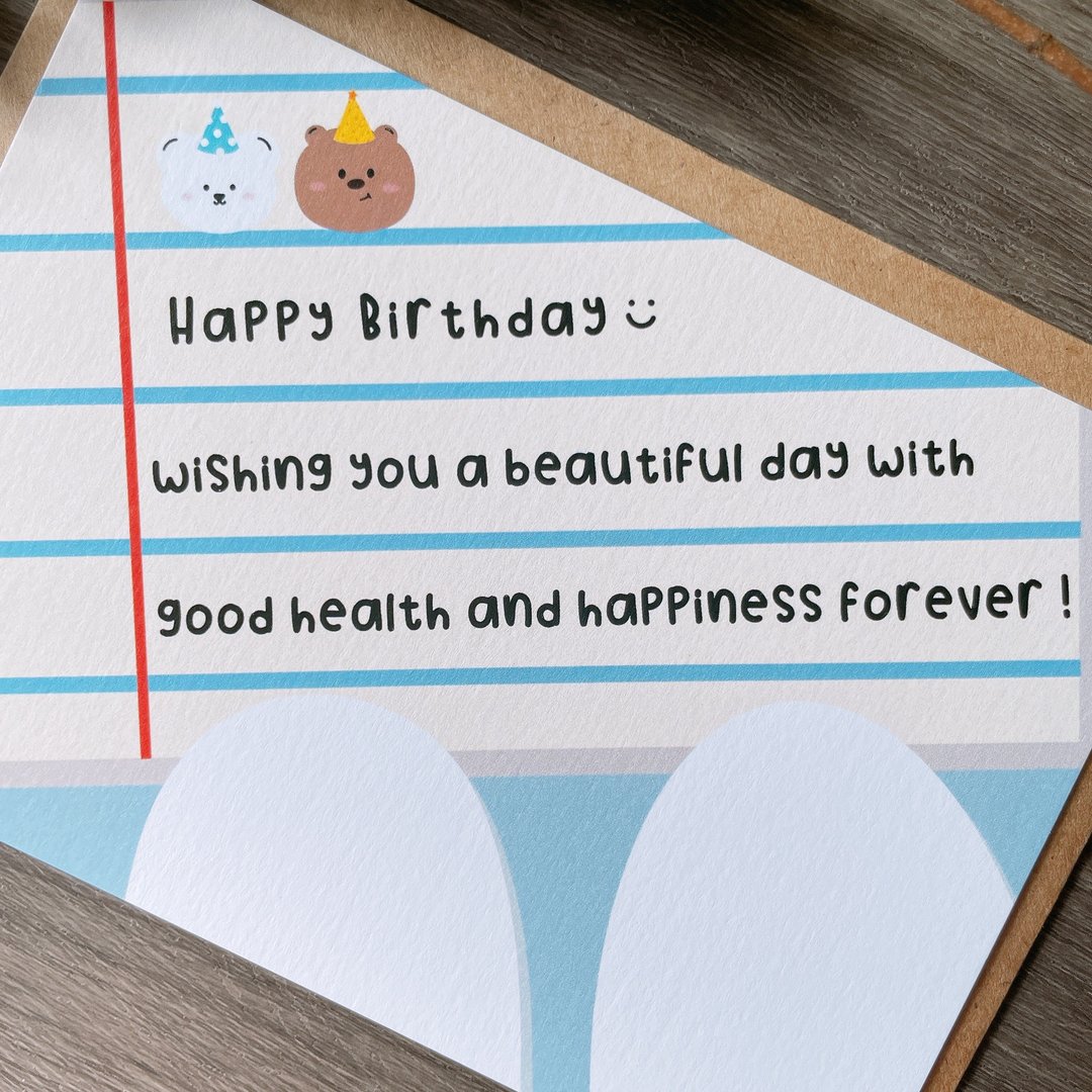 #48 _smallthings 白丸生日卡(英文簿) - 卡片/明信片 - 纸 多色