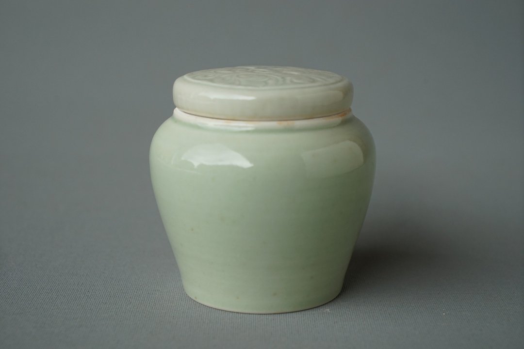 影青印花茶罐 - 茶具/茶杯 - 陶 白色