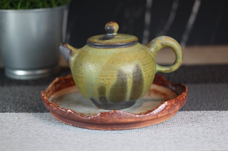 【沐春生活】200ml 上釉柴烧 手拉坯茶壶 莺歌名家叶敏祥作品 - 茶具/茶杯 - 瓷 