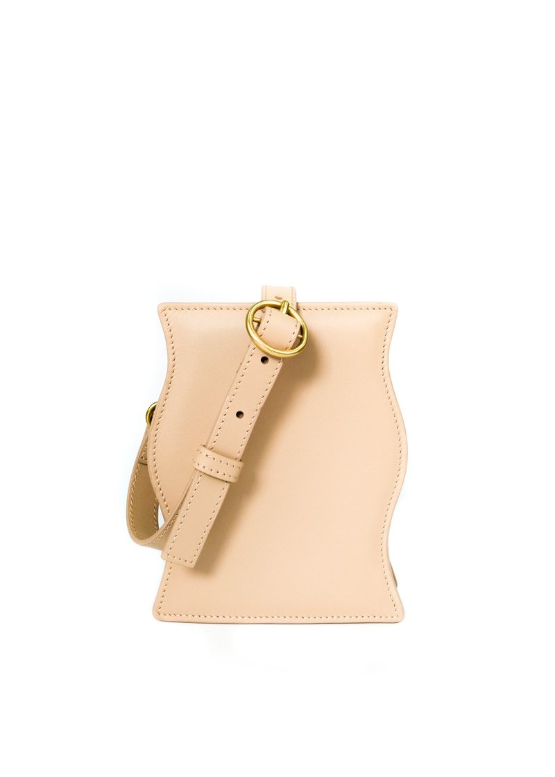 Wave Small (沙色) - 侧背包/斜挎包 - 真皮 卡其色