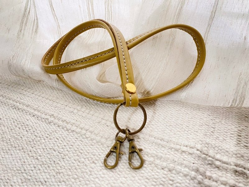 有格调。皮革颈绳 - 茶黄 - - 挂绳/吊绳 - 真皮 黄色