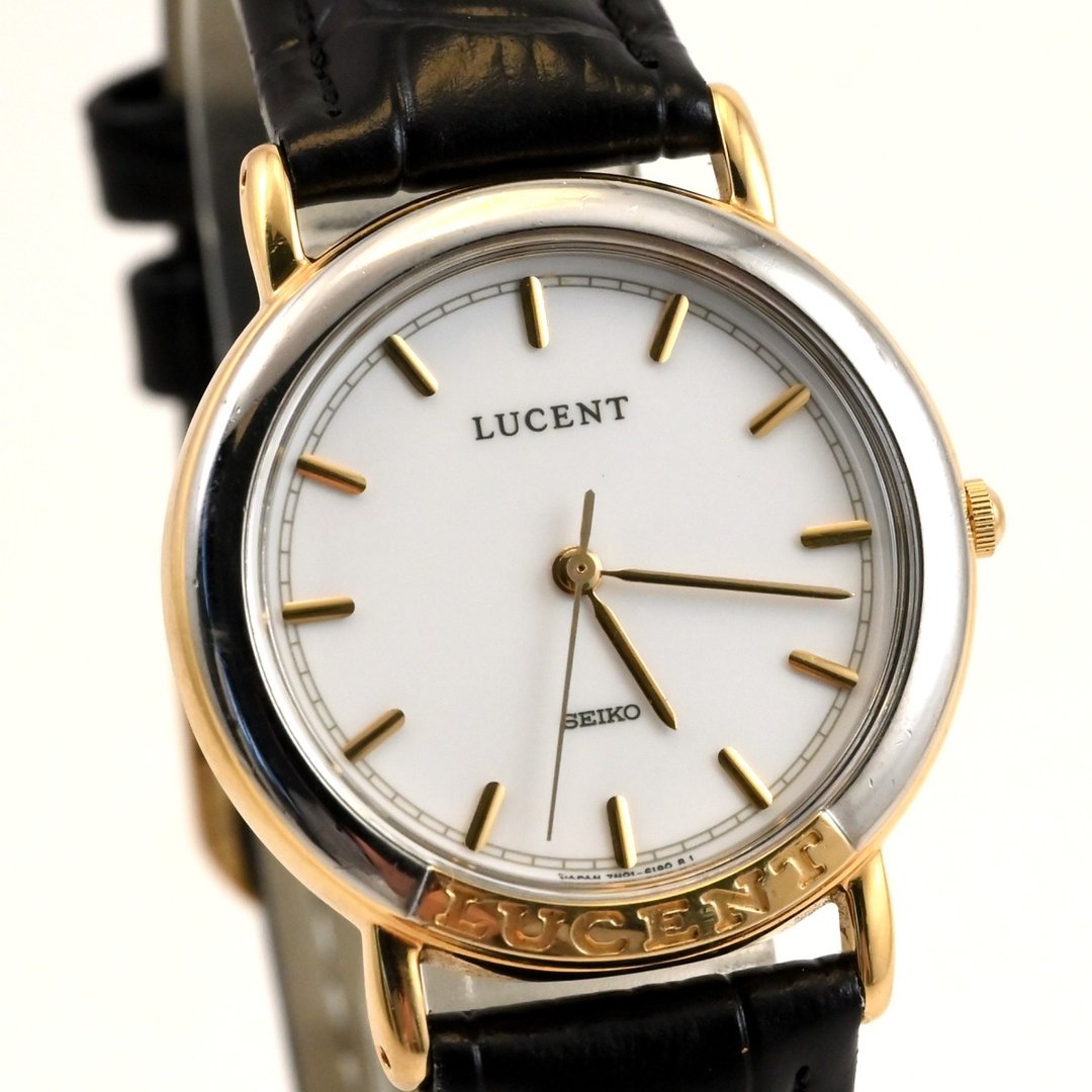 SEIKO LUCENT 女士手表石英 1981 年制造 30 毫米圆形白色表盘 Ref.7N01-616A 手工锡古锡 - 女表 - 不锈钢 