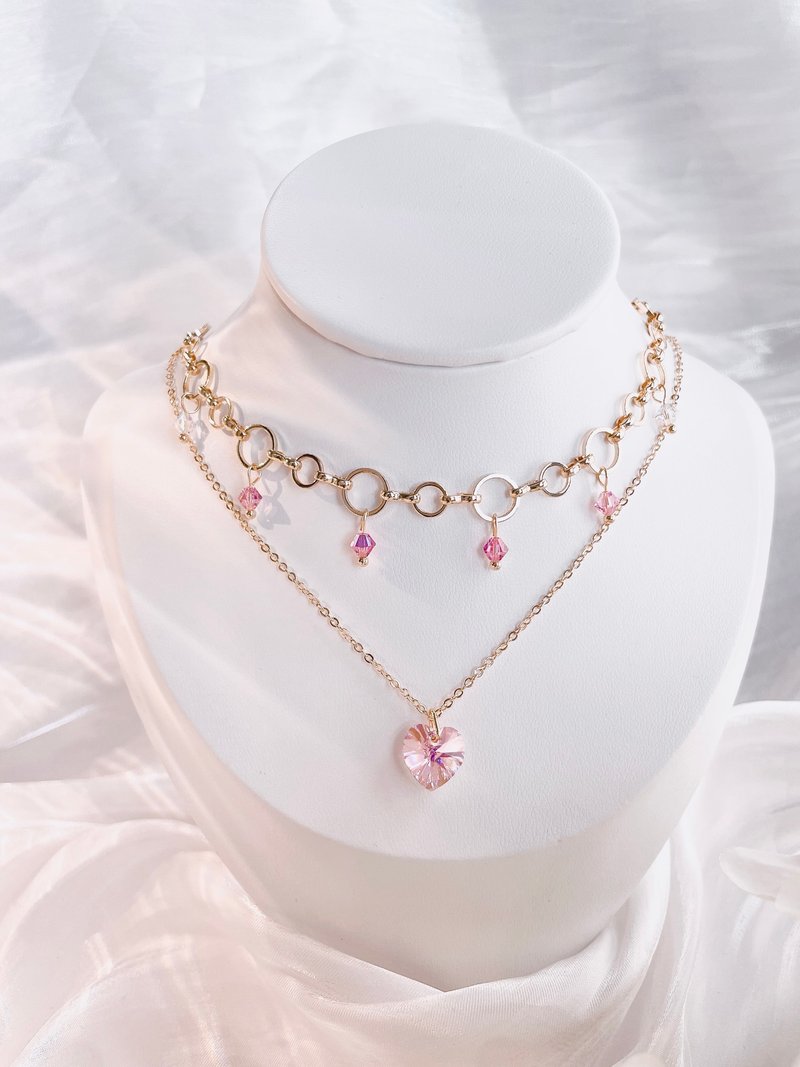 swarovski 海洋之心双层颈链 - 项链 - 水晶 