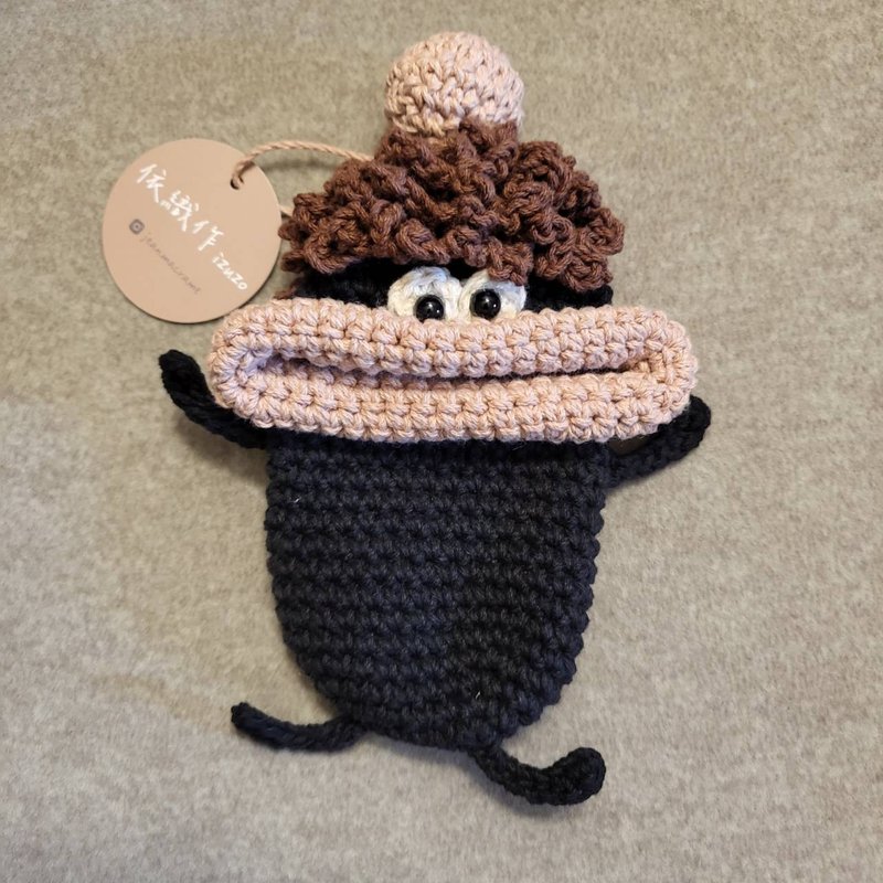 纯棉手工钩织 卷毛大嘴怪兽钥匙包 玩偶配件 多色 可定制 - 钥匙链/钥匙包 - 棉．麻 