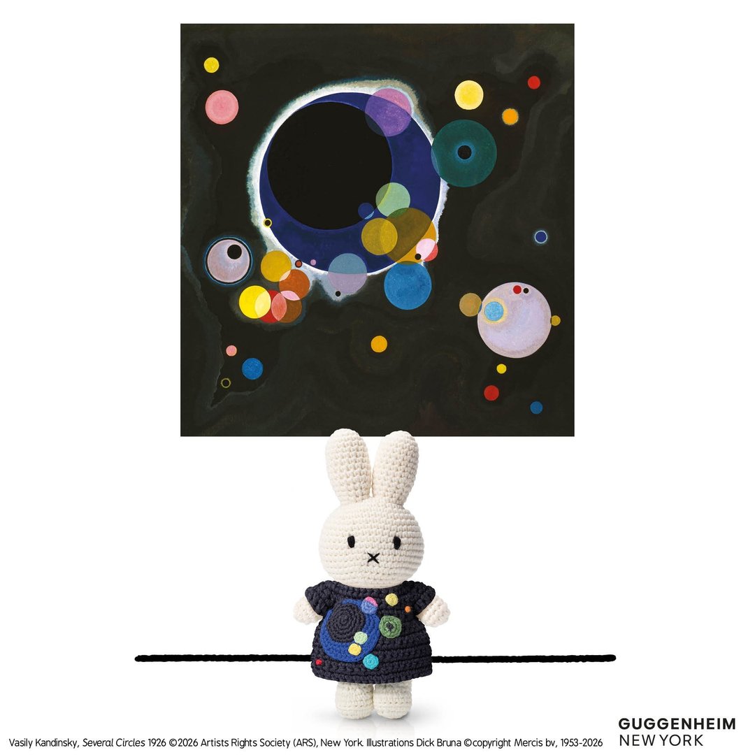 Just Dutch | Miffy 手工编织 博物馆系列 康丁斯基 - 玩偶/公仔 - 棉 黑色