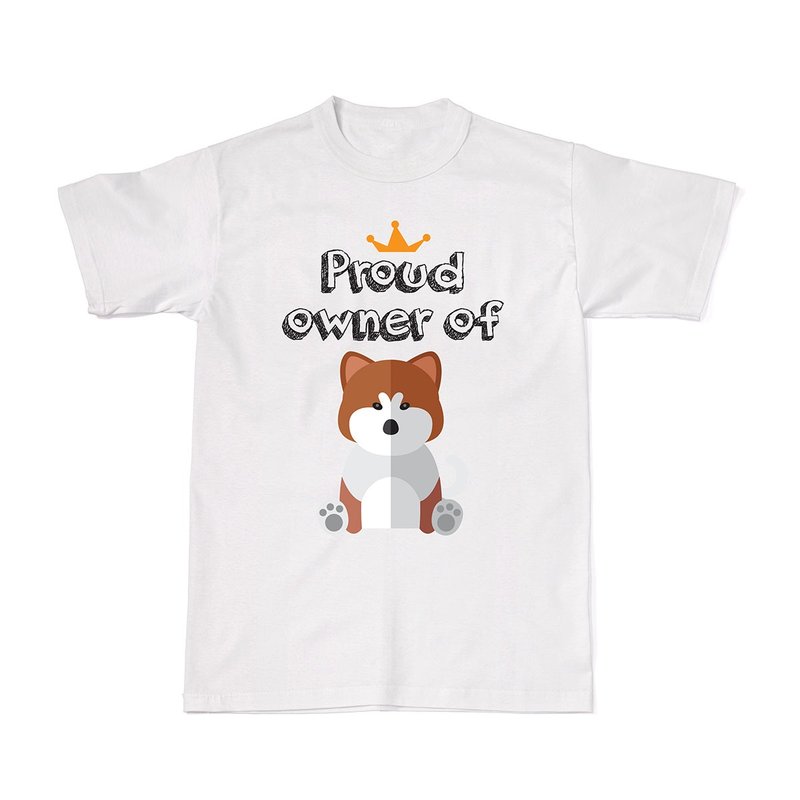 Proud Dog Owners Tees - Akita Inu - 女装 T 恤 - 棉．麻 白色