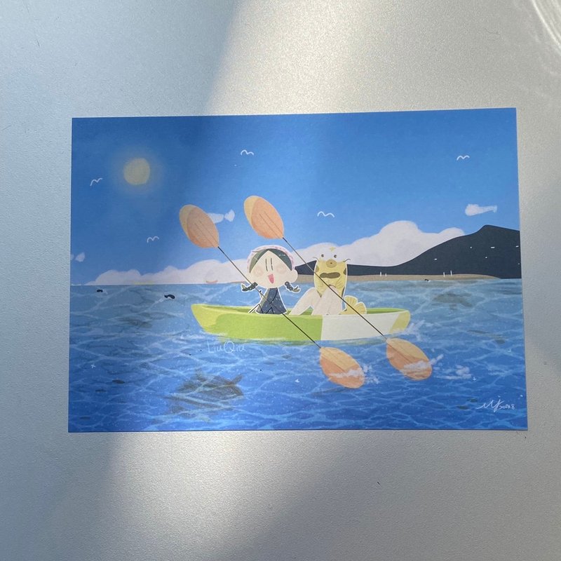 养鱼要写明信片-阿钧ㄉ小琉球游记 独木舟 - 卡片/明信片 - 纸 蓝色