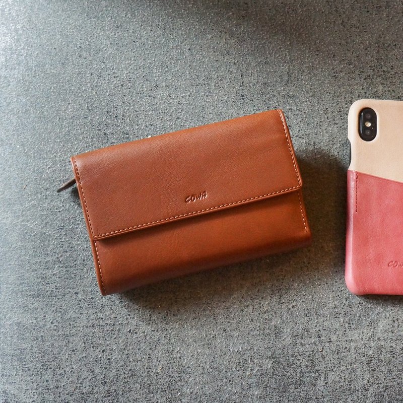 职人简约中夹 - 侧背包/斜挎包 - 真皮 咖啡色