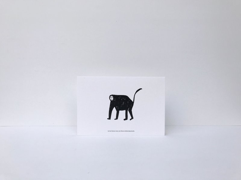 | 猴 | 森林灿灿万用卡片|附信封 - 卡片/明信片 - 纸 黑色