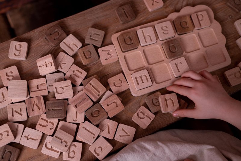 益智木制玩具文字游戏（蒙特梭利），儿童益智玩具 - 玩具/玩偶 - 木头 咖啡色