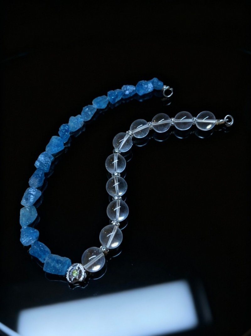 Crystal.EAA 设计款水晶项链 青空凝露 海蓝宝 白水晶 - 项链 - 水晶 蓝色