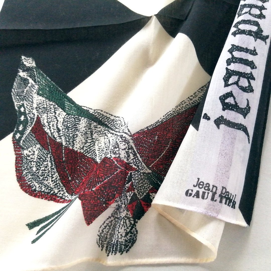 Jean Paul Gaultier Vintage Handkerchief 18 x 17.5 inches - 手帕/方巾 - 棉 白色