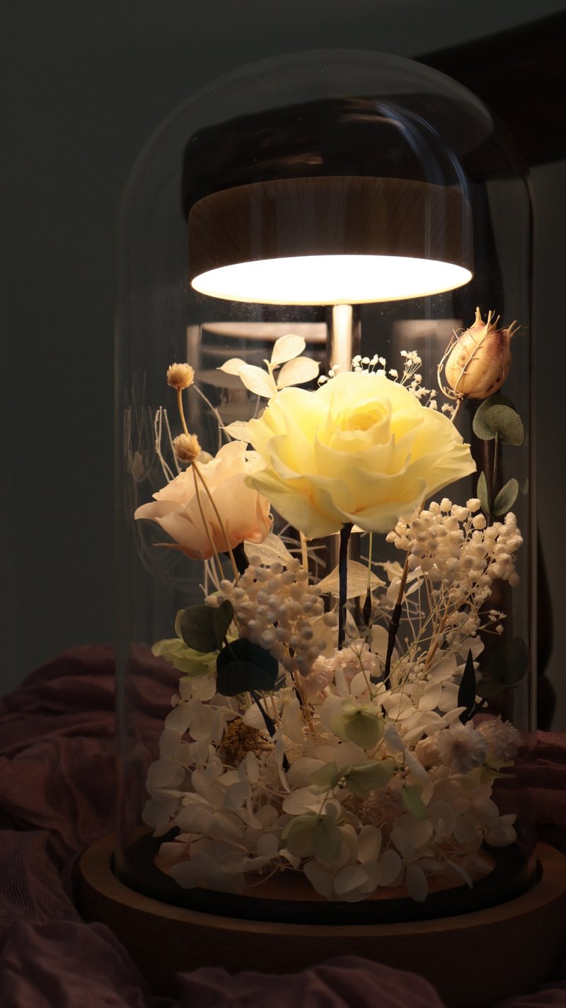 天使环玻璃盅永生花夜灯 - 干燥花/捧花 - 植物．花 
