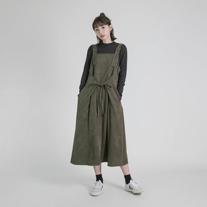 Chant 吟咏吊带长裙_8AF234_绿 - 洋装/连衣裙 - 棉．麻 绿色