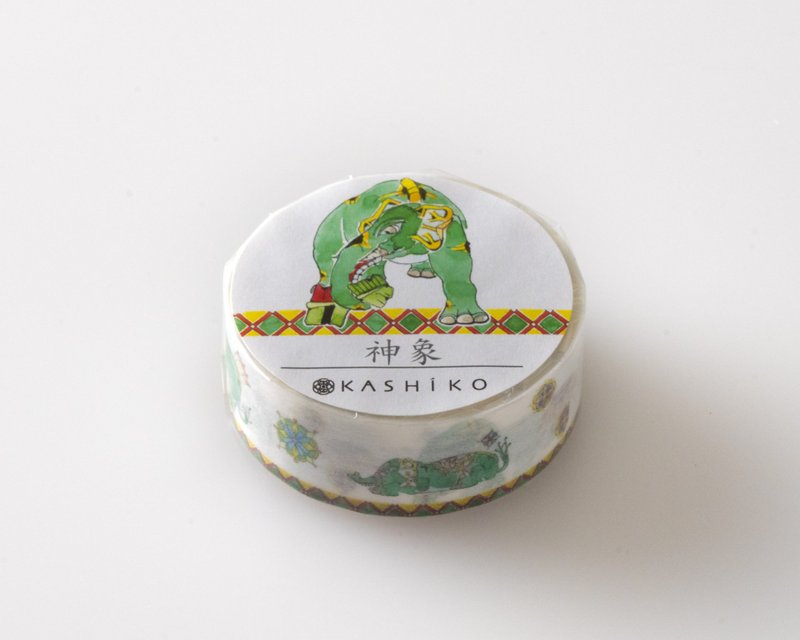 日本进口KASHIKO金泽九谷烧和纸胶带 – 神象 / 山近泰绘 - 纸胶带 - 纸 绿色