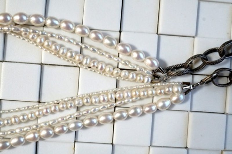 Pinkoi 代购 - 与链条组合！ 4 串闪亮珍珠项链 - 项链 - 宝石 