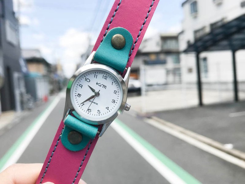 STITCH A watch that you want to wear every day Stitch Run Watch Unisex OK SRW-PBT-TA - 女表 - 真皮 粉红色