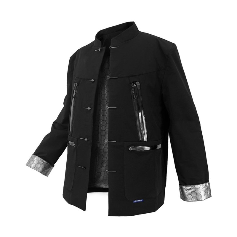 新中式先锋结构中山装机能口袋夹克防泼水国风唐装外套techwear - 男装外套 - 其他材质 黑色