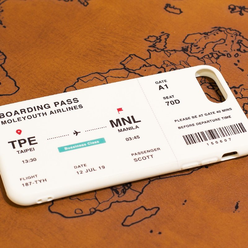 【定制】有制机票手机壳 iphone全系列 手机壳 双色 直/横式 - 手机壳/手机套 - 塑料 白色