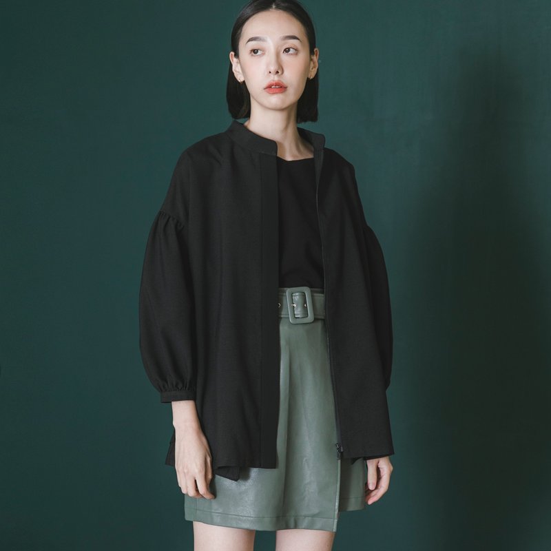 Wandering_飘零拼接外套_9AF300_黑 - 女装休闲/机能外套 - 棉．麻 黑色