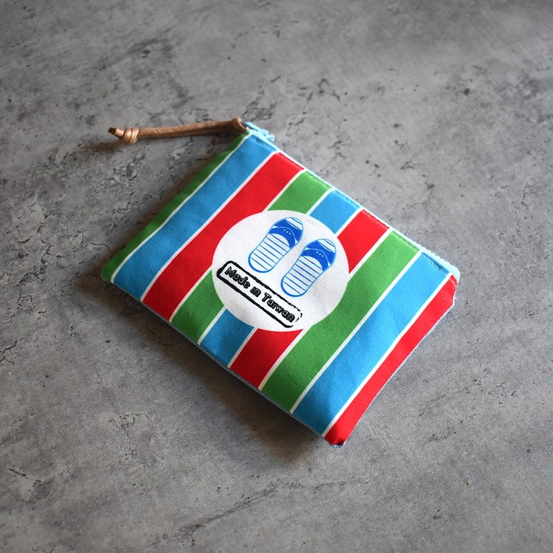 【桐鹿】茄芷风格 零钱袋_蓝白拖 - 零钱包 - 聚酯纤维 蓝色