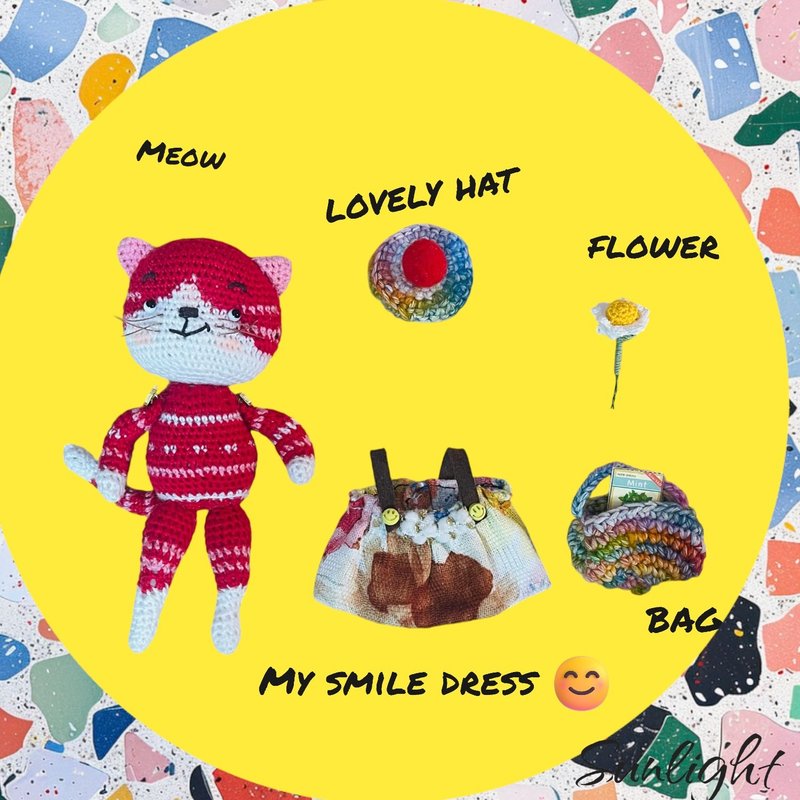 日光小巷手创-手做可爱猫咪娃娃,小陪伴,玩偶.吊饰,毛线(闲萌家族 - 玩偶/公仔 - 棉．麻 