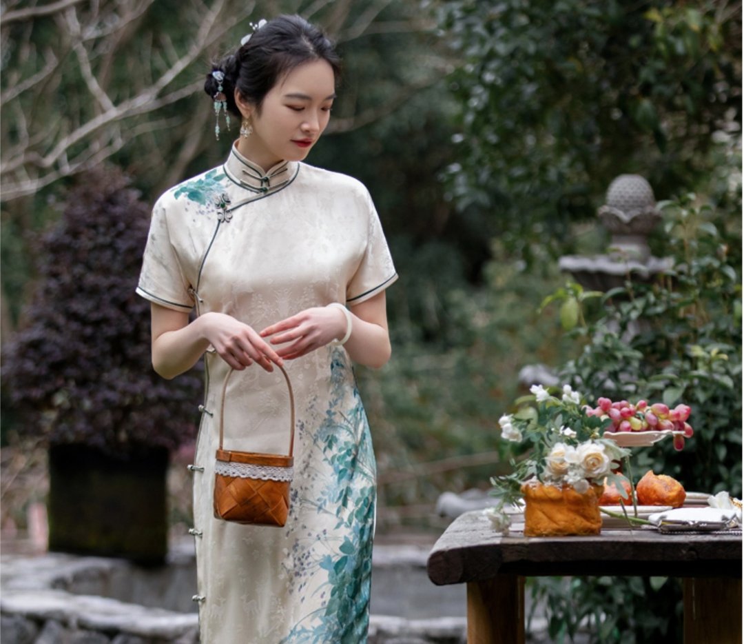 上春山 新中式复古 绝美气质古法旗袍 - 旗袍 - 其他材质 白色