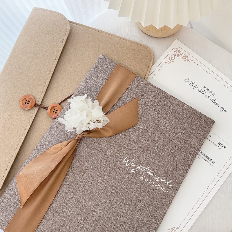 永生花结婚书约套组│户政事务所可用│静谧灰棕│结婚书约 - 婚礼誓言书 - 其他材质 