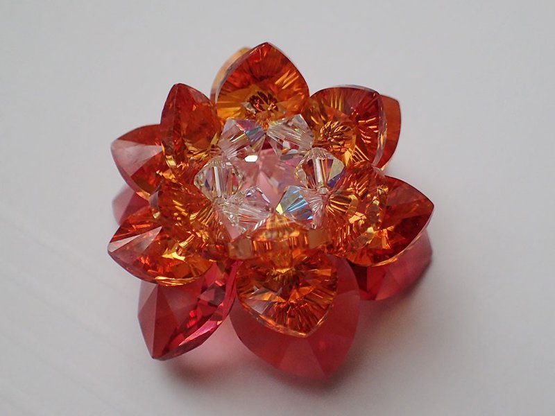 莲花 摆件 SWAROVSKI ELEMENTS(施华洛世奇元素) - 摆饰 - 玻璃 红色