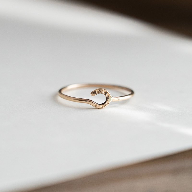 马蹄 14KGF 戒指宽 1.2mm - 戒指 - 贵金属 金色