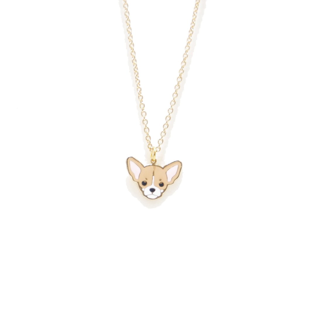 Chihuahua Necklace - 项链 - 贵金属 卡其色