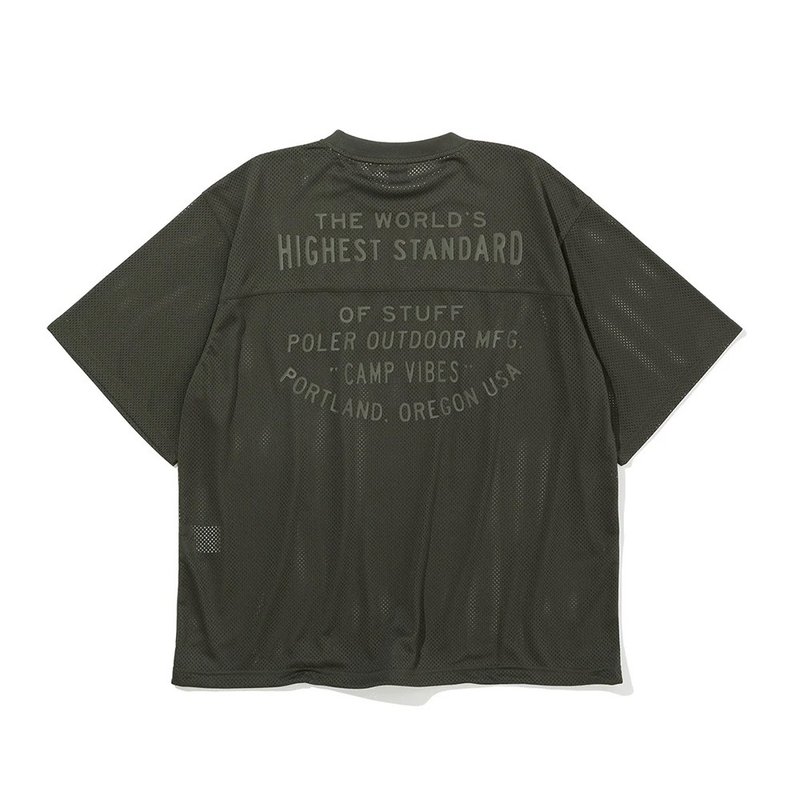 日本限定POLER MESH BAGGY S/S 宽松版短袖网眼上衣 / 绿 - 男装上衣/T 恤 - 聚酯纤维 绿色