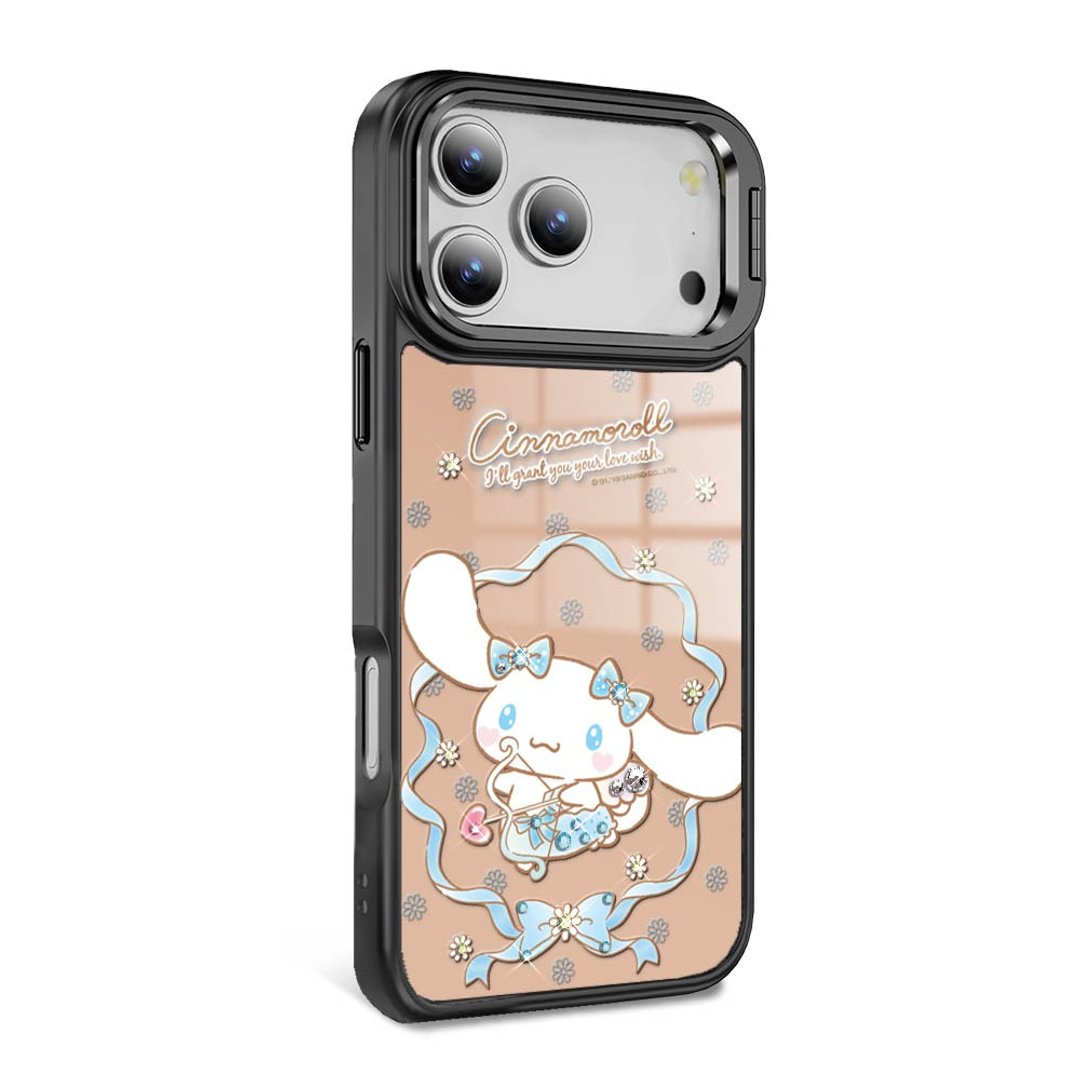 iPhone 全系列 防摔合金框隐形立架镜面钻壳 - 大耳狗邱比特 - 手机壳/手机套 - 其他材质 多色