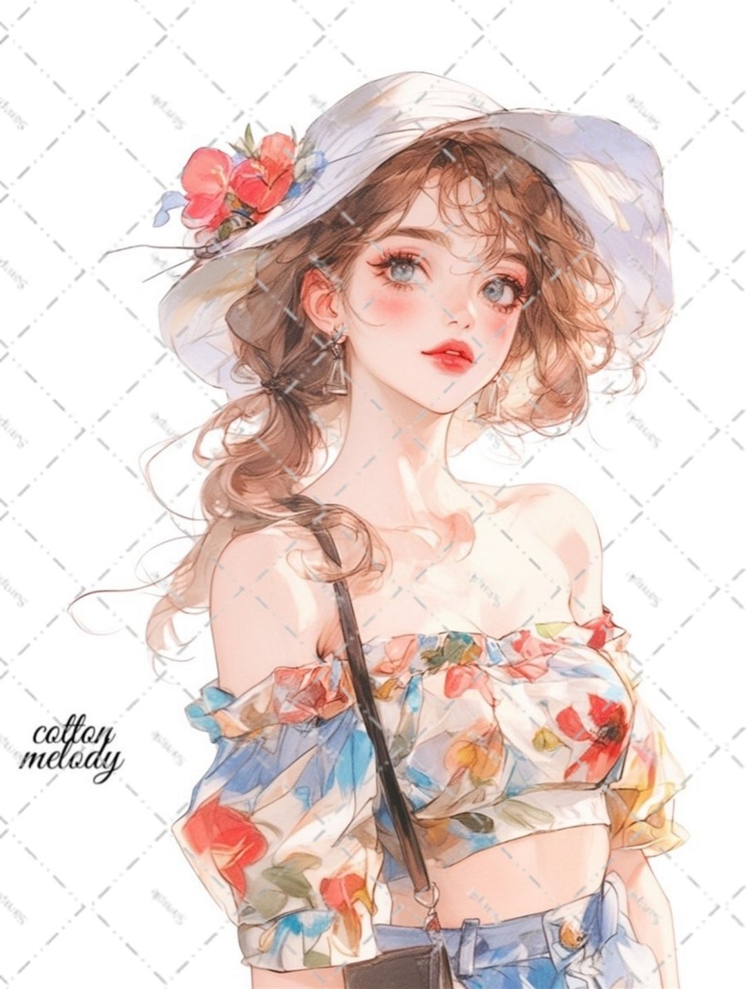 original sticker no.6432 人物贴纸 原创贴纸 人物贴纸 女孩贴纸 原创人物贴纸 - 贴纸 - 纸 