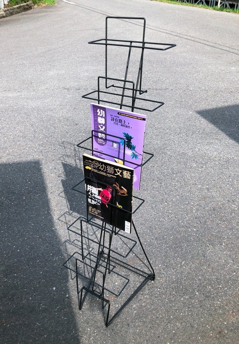 落地式杂志架 DM架 传单架 多格展示架 置物架  落地式书架 - 书架/书挡 - 其他金属 黑色