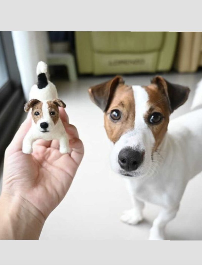 全身款摆饰定制羊毛毡-杰克罗素梗 - 编织/刺绣/羊毛毡/裁缝 - 羊毛 