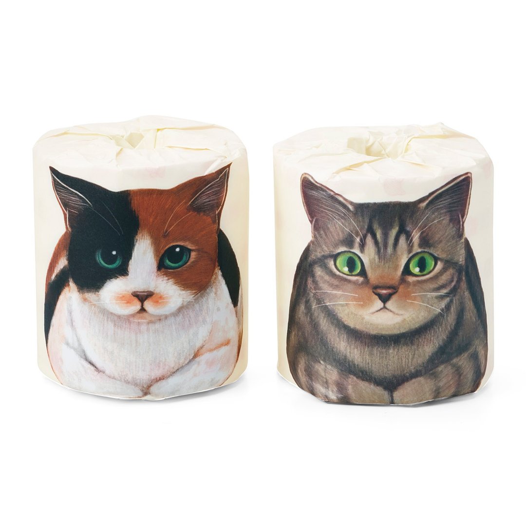 岁末惊喜 猫部 猫咪折手坐 卷筒厕纸 - 花猫灰猫 - 其他 - 纸 多色