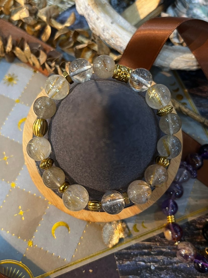 定制化水晶矿石手链 钛晶 金发晶 - 手链/手环 - 水晶 