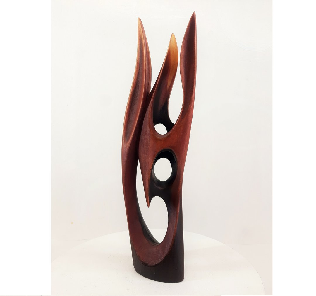 Fire secrets,  height 34 cm,statuette of wood, home decoration - 玩偶/公仔 - 木头 咖啡色