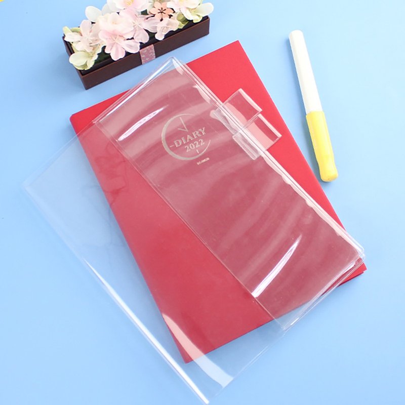 Chuyu A5/25K透明双笔插书套/日志手札手帐适用(无后口袋) - 书衣/书套 - 塑料 透明