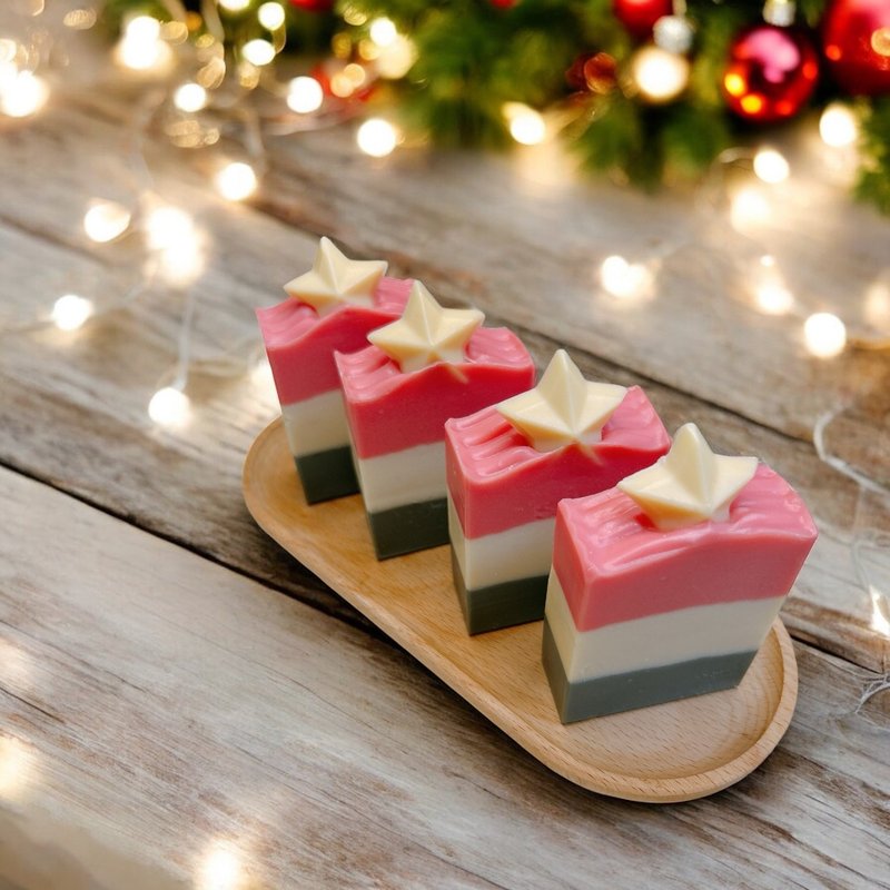 圣诞三原色—蚕丝洗脸皂-圣诞礼物-滋润洗脸皂-添加蚕丝 - 肥皂/手工皂 - 其他材质 红色