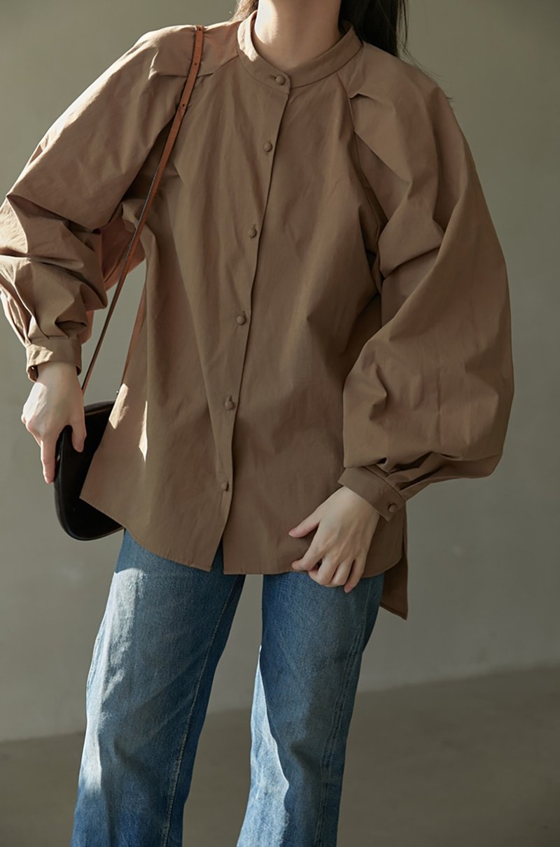 廓形剪裁 花苞衬衫 两色入 I Tulip Shape Oversized Shirt - 女装衬衫 - 棉 