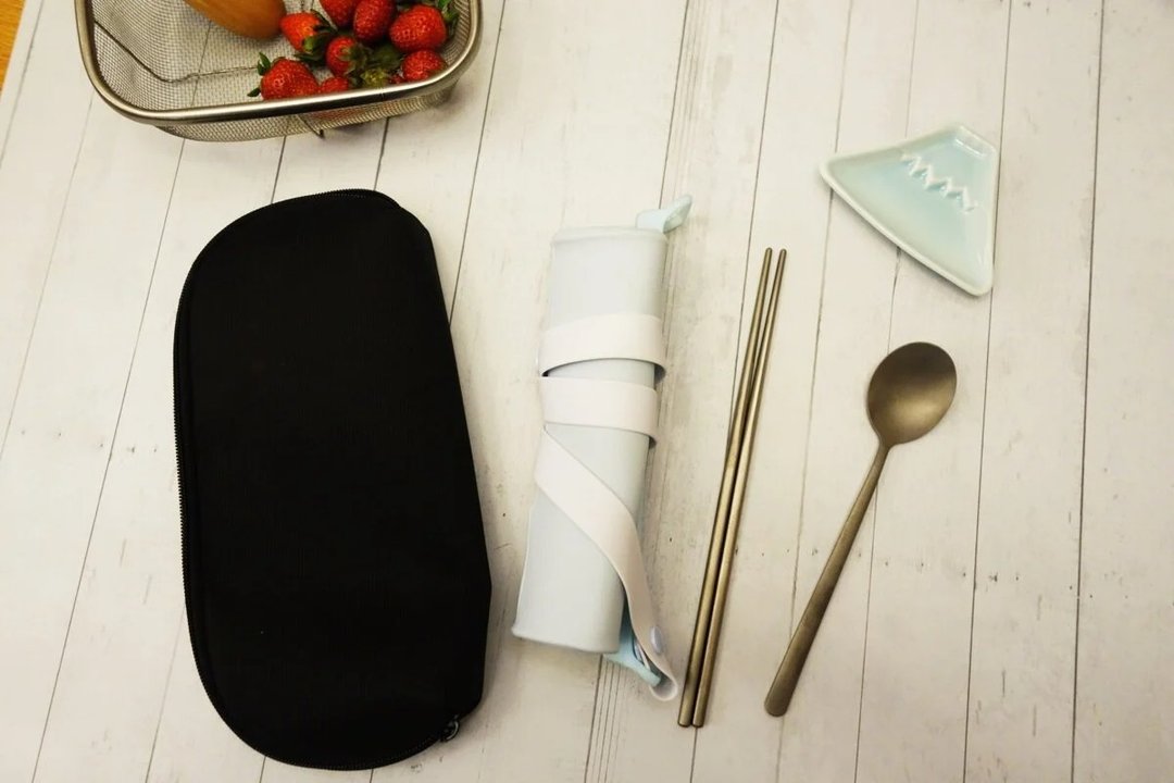Ranuazoo翻转食物袋 专属收纳包 可收纳家用餐具 - 便当盒/饭盒 - 环保材料 黑色