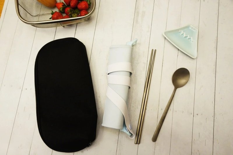 Ranuazoo翻转食物袋 专属收纳包 可收纳家用餐具 - 便当盒/饭盒 - 环保材料 黑色
