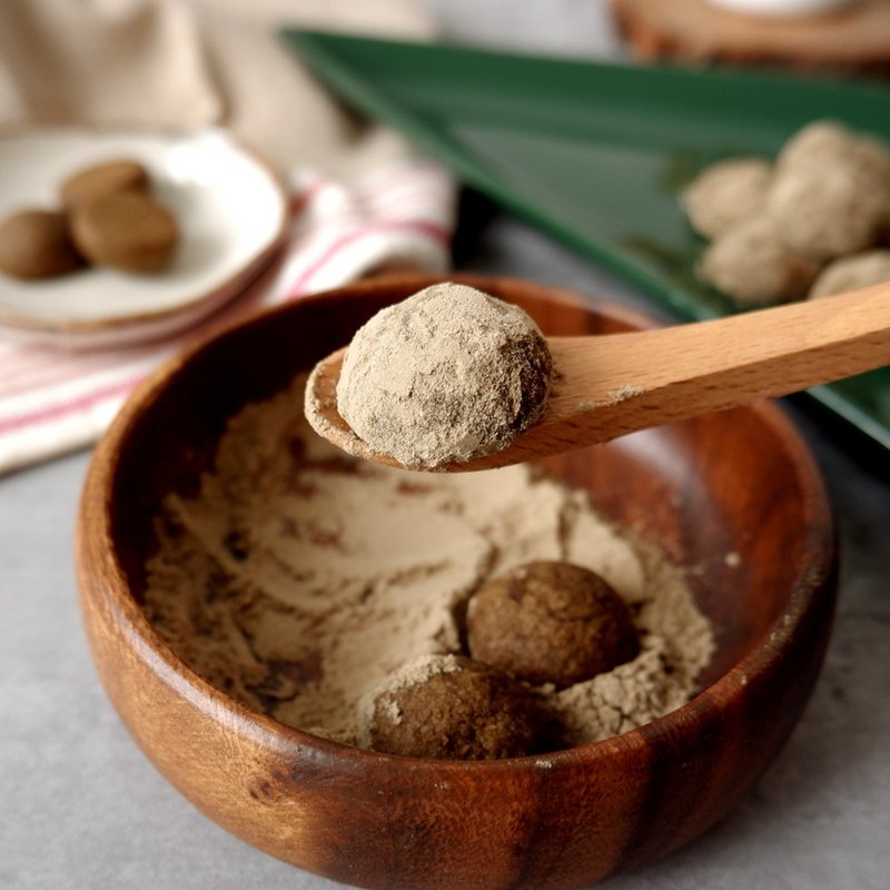 焙茶小丸子 - 2 小桶 (盒) - 手工饼干 - 新鲜食材 卡其色